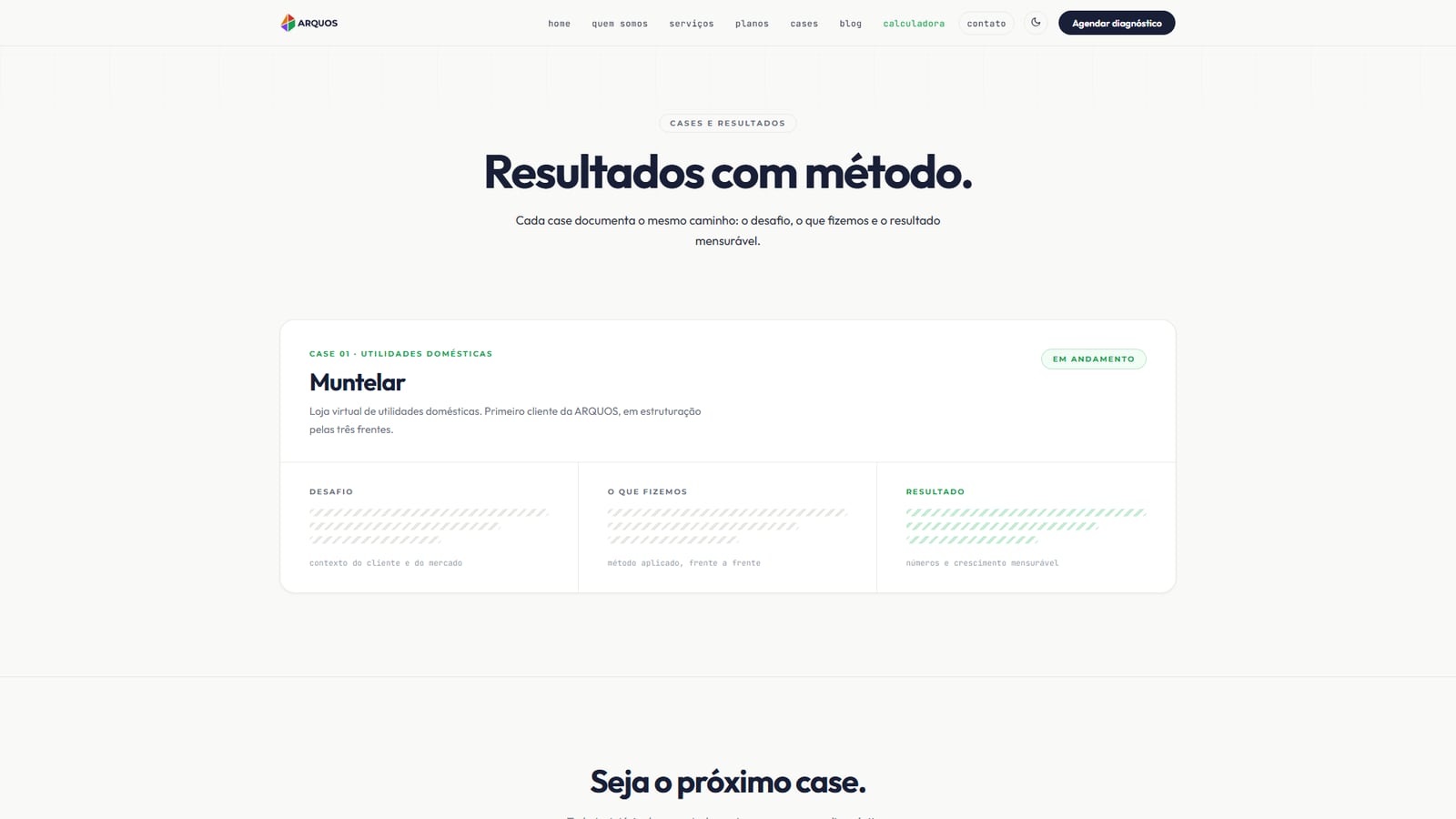 print do projeto arquos cases